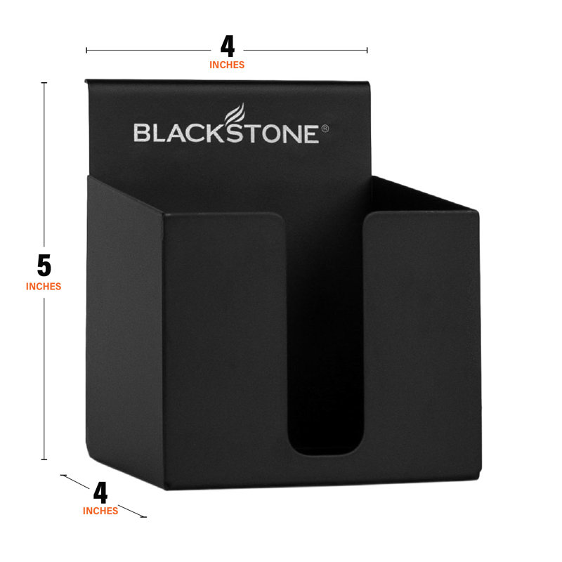 Black Matte Steel Grill Cup Holder with Mug Handle Cutout