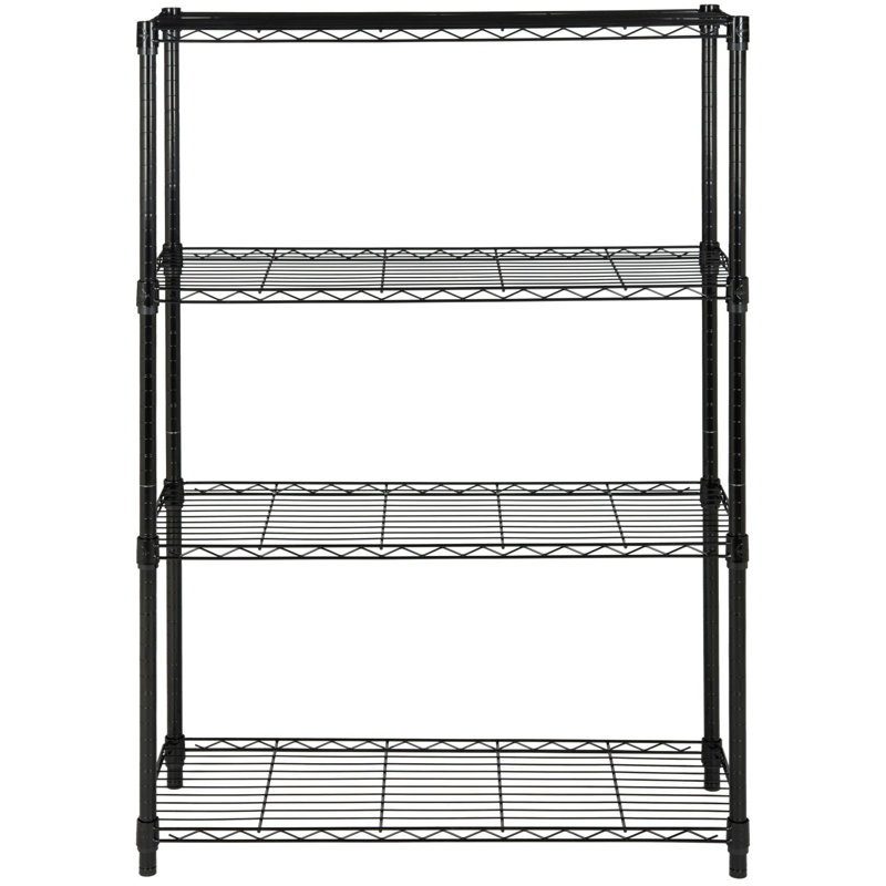 Adjustable 37'' Black Wire Utility Shelving Unit