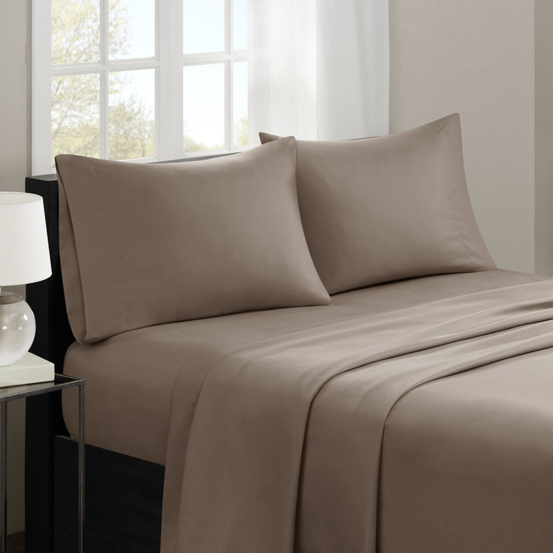 California King Blue Cotton Polyester Microfiber Sheet Set