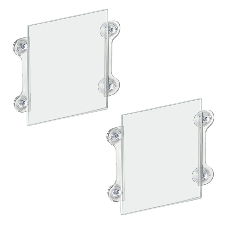 Clear Acrylic Window/Door Sign Holder Frame with Suction Cups, 8.5''W x 11''H