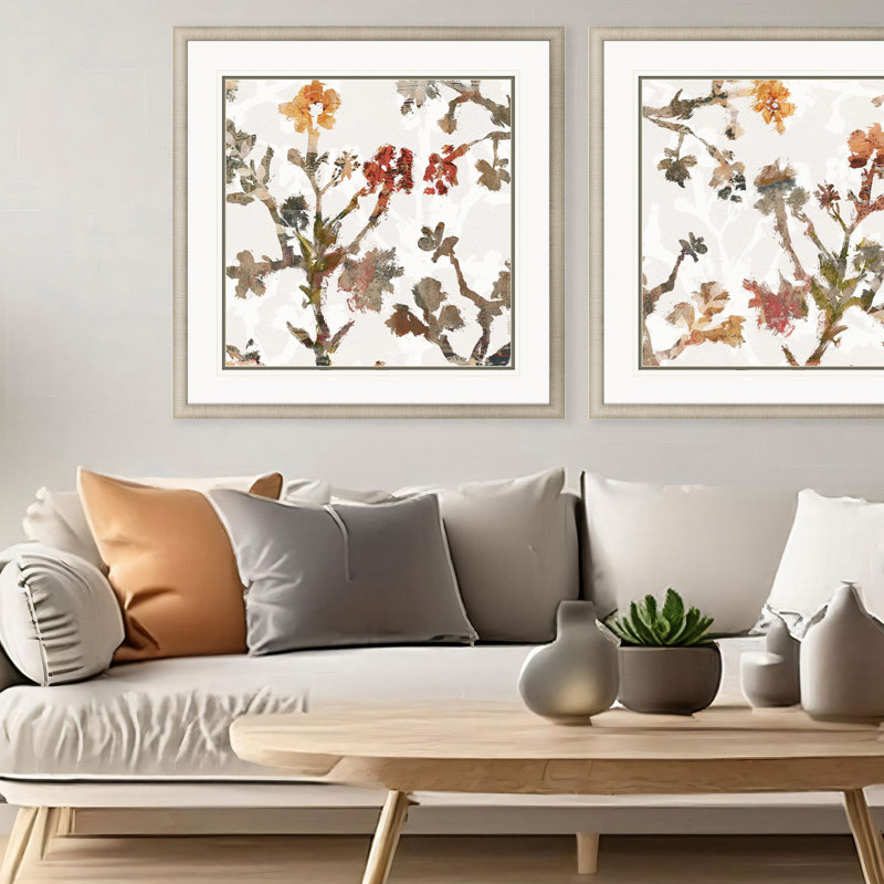 Sarah Lang Desert Floral Print with Champagne Gold Frame