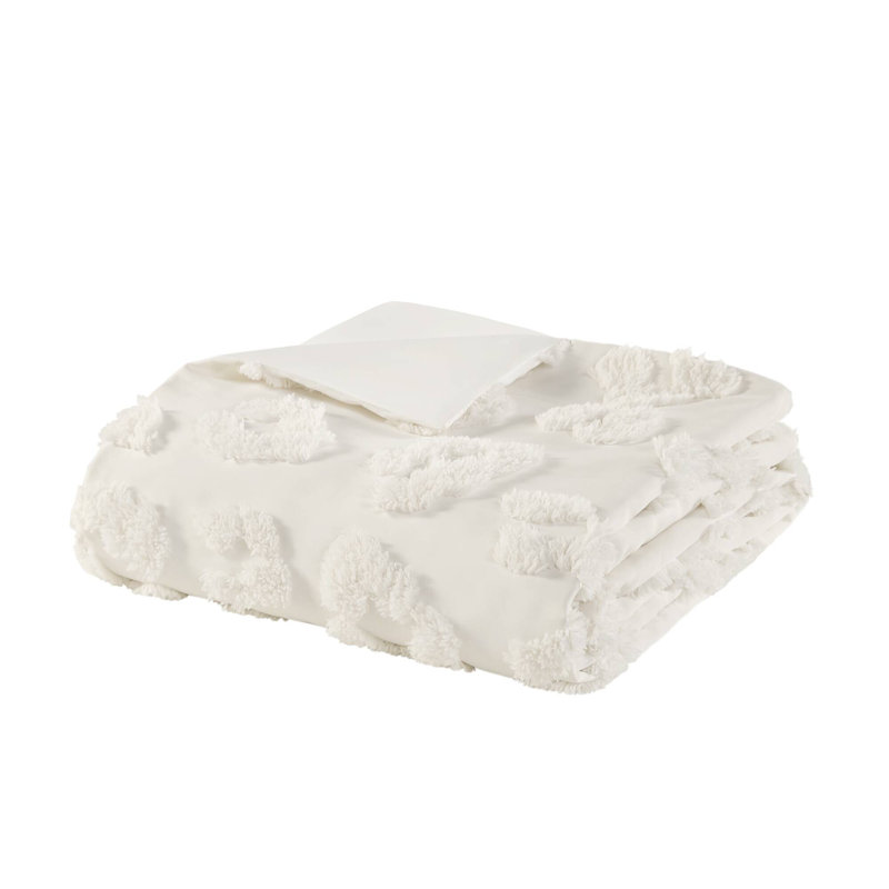 Off-White Animal Chenille Full/Queen Duvet Cover Set