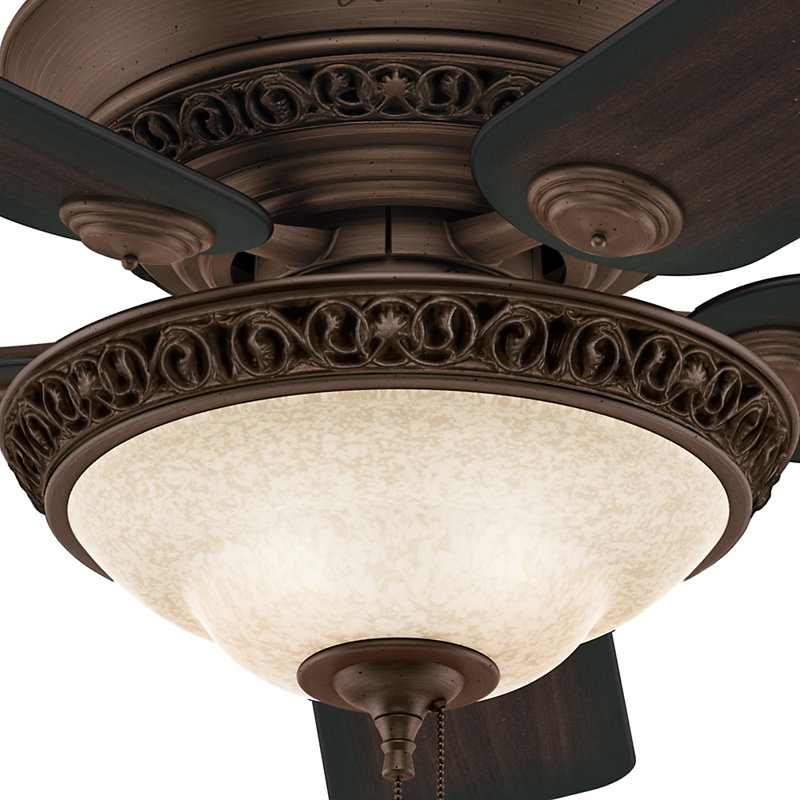 52'' Cocoa Bronze 5-Blade Ceiling Fan with Light Kit