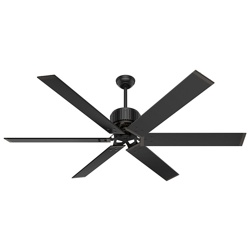 Matte Black 72" Industrial Ceiling Fan with Remote and Reversible Blade