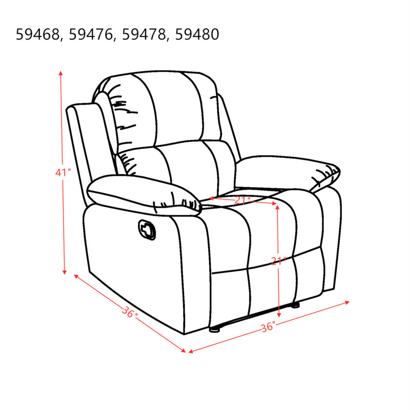 Parklon Brown Microfiber Recliner with Pillow Top Arms