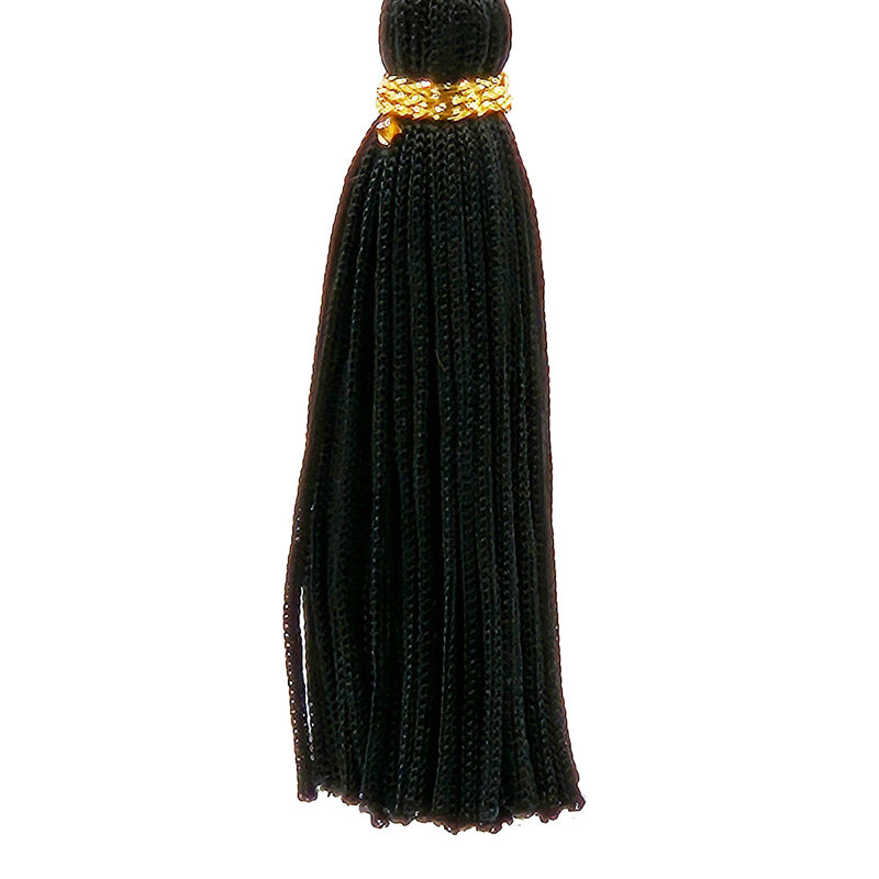 9" Red and Black Acrylic Drop Ornaments with Tassels - Set of 12