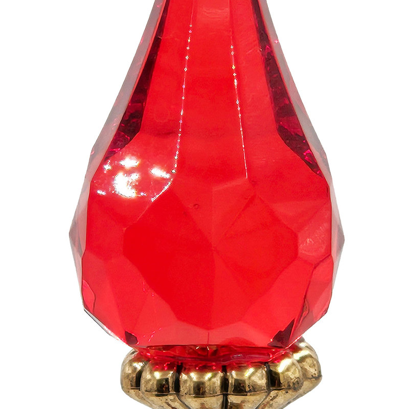 9" Red and Black Acrylic Drop Ornaments with Tassels - Set of 12
