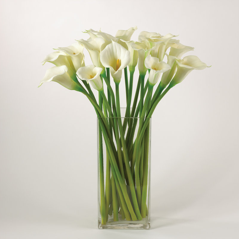 27" White Polyurethane Calla Lily Bouquet Set