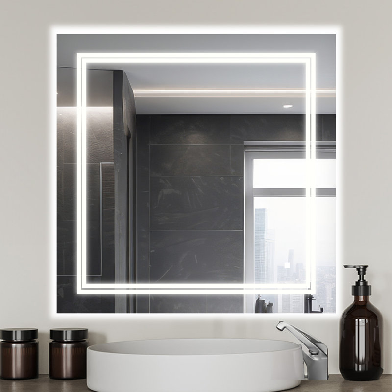Soho 30" x 30" Silver LED Mirror with Defogger