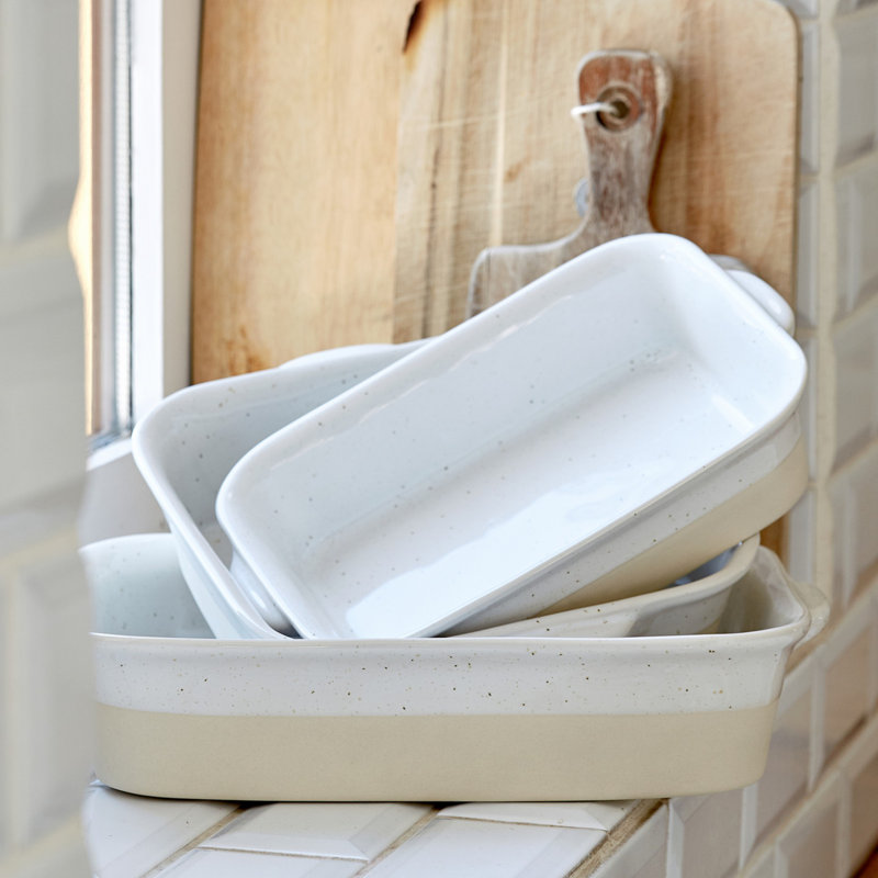 White Stoneware 13.75" x 9.5" Rectangular Baker