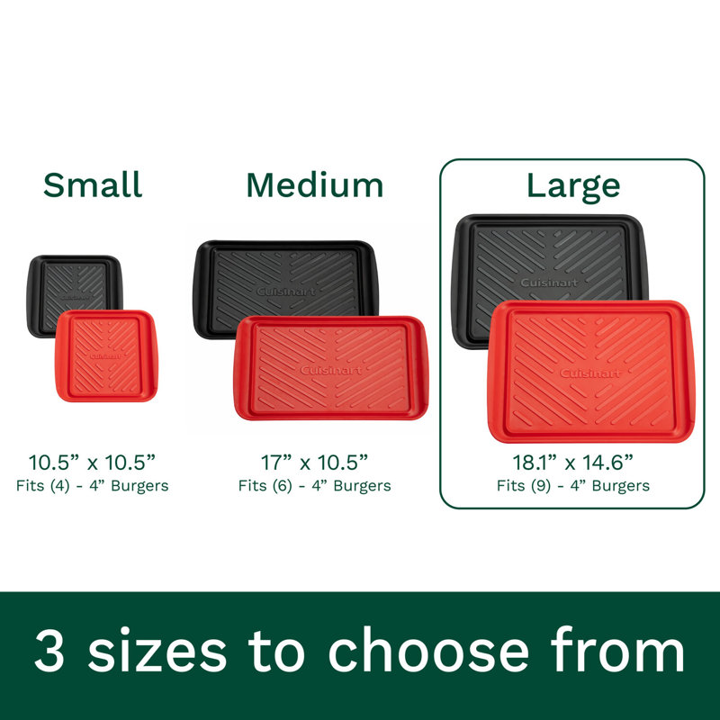 Large Black and Red Melamine Grilling Prep and Serve Trays