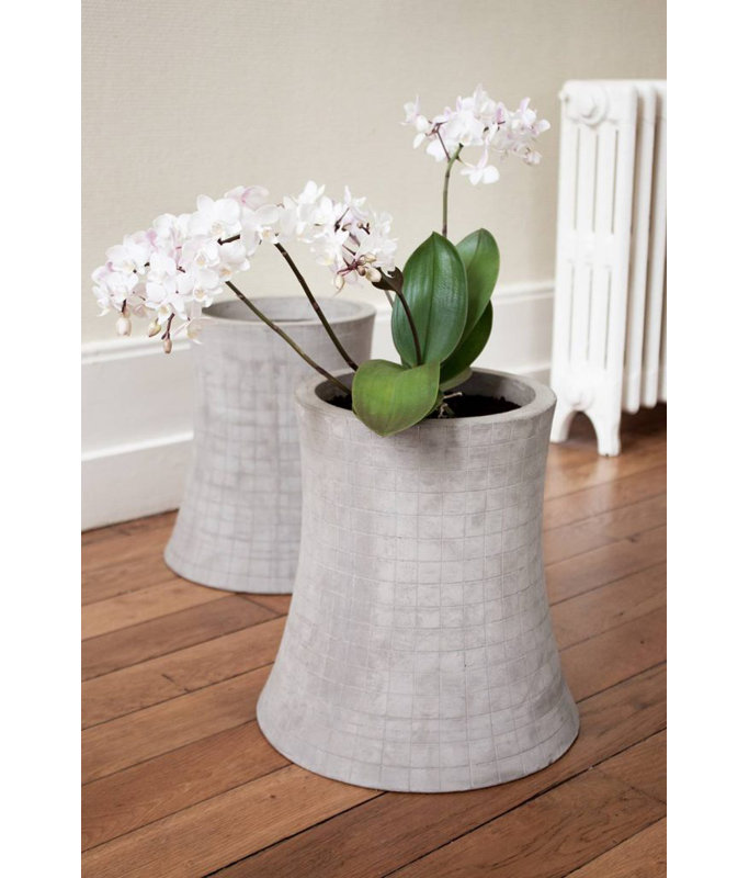 Medium Gray Concrete Nuclear Plant Inspired Planter