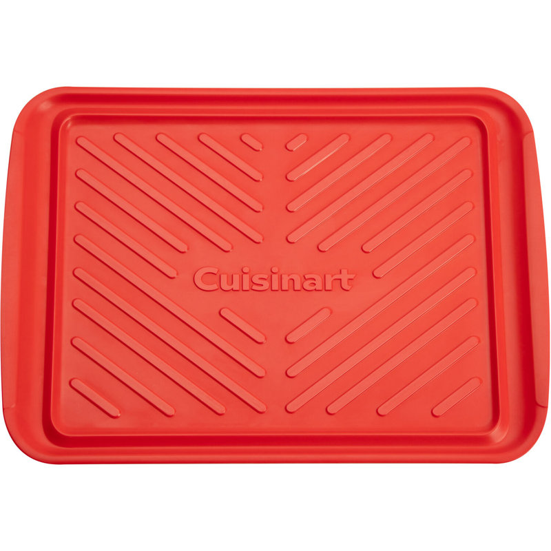 Large Black and Red Melamine Grilling Prep and Serve Trays