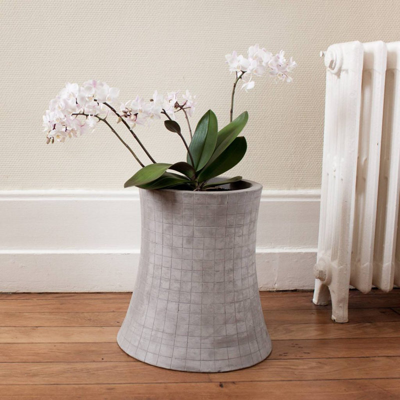 Medium Gray Concrete Nuclear Plant Inspired Planter