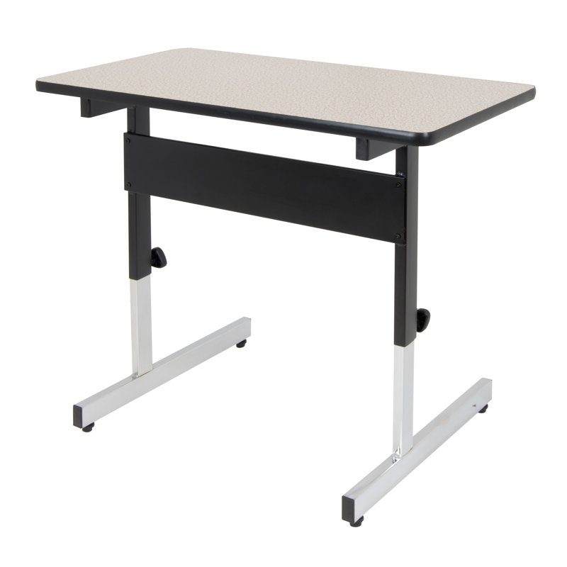 Gray Adjustable Height Writing Desk with Drawer
