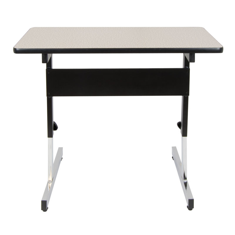 Gray Adjustable Height Writing Desk with Drawer