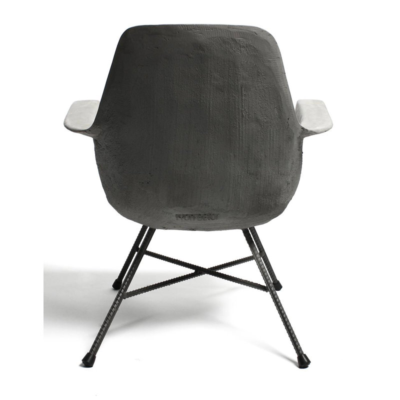 Hauteville Mid-Century Modern Concrete and Metal Armchair
