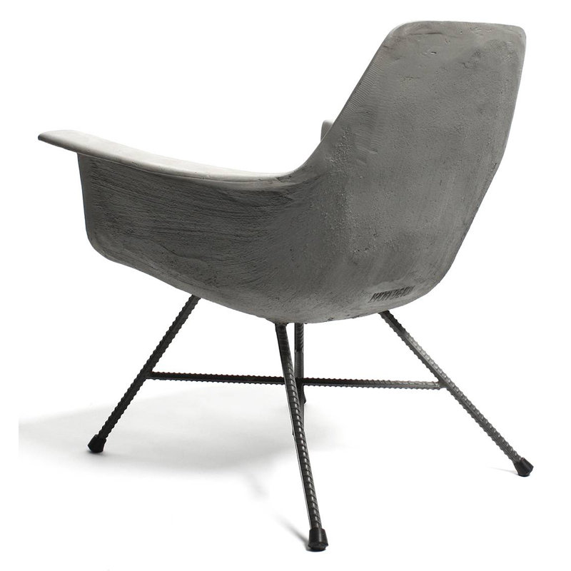 Hauteville Mid-Century Modern Concrete and Metal Armchair