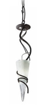 Weathered Rust and Frosted Glass Single Pendant Light