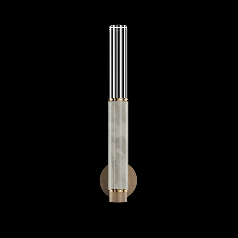 Antonia 21.75" Brass and Bronze LED Sconce with Smoke Finish