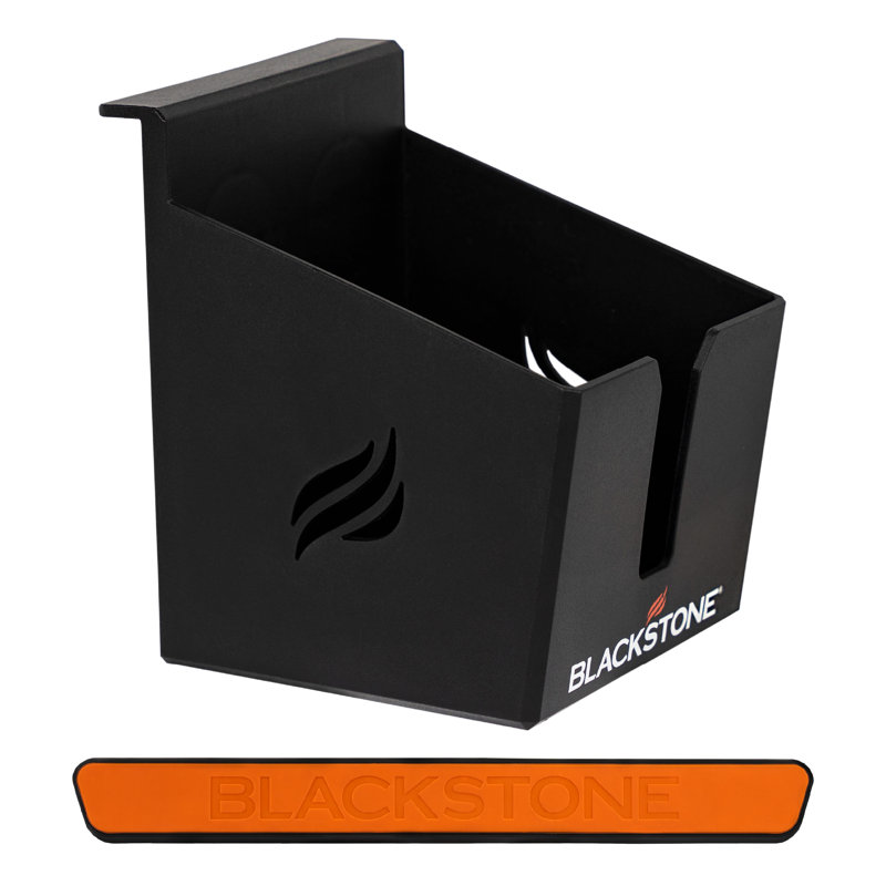 Black Magnetic Metal Griddle Tool and Beverage Holder