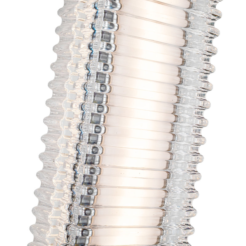 Urban Bronze Ribbed Glass LED Pendant Light