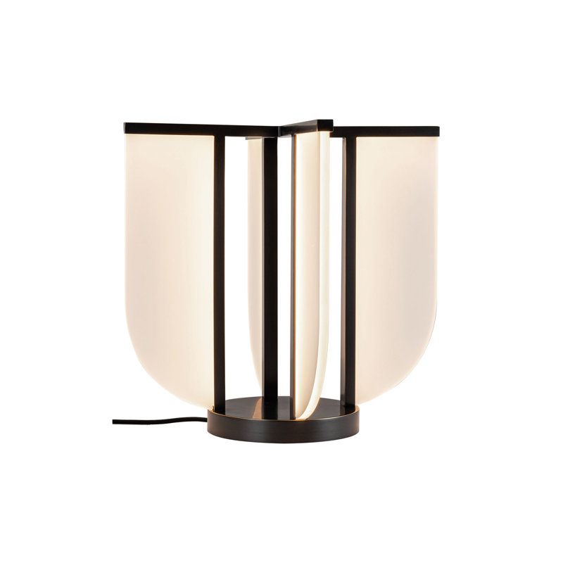 Urban Bronze Adjustable LED Table Lamp with Acrylic Panels