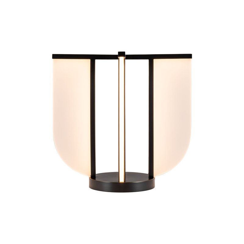 Urban Bronze Adjustable LED Table Lamp with Acrylic Panels