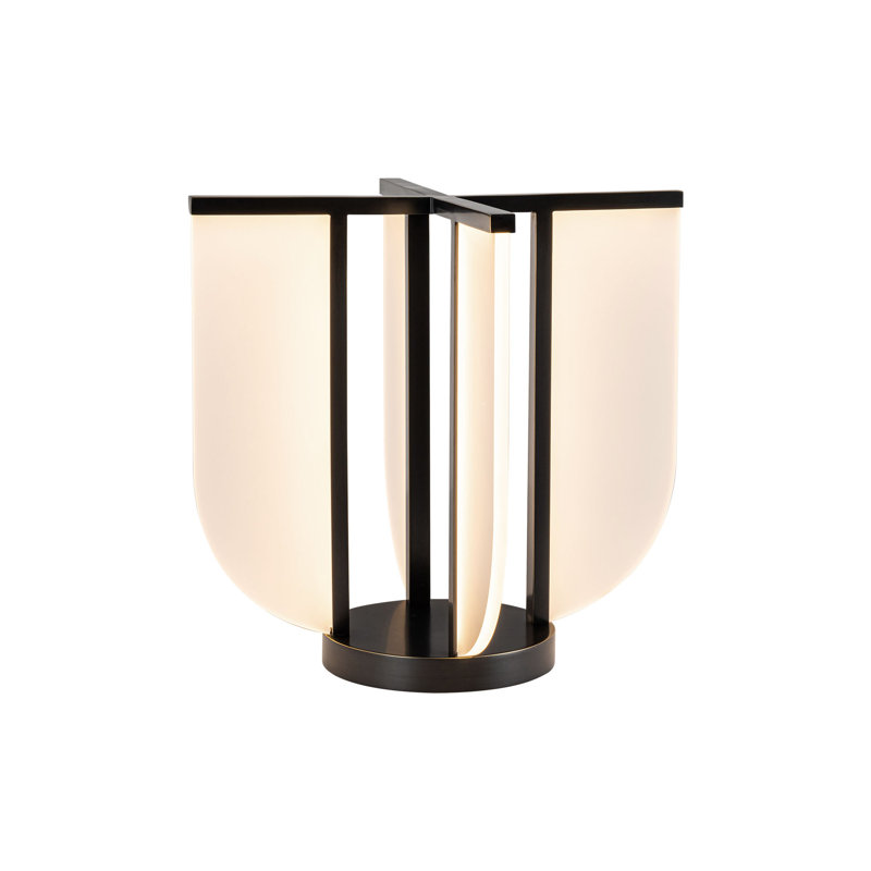 Urban Bronze Adjustable LED Table Lamp with Acrylic Panels