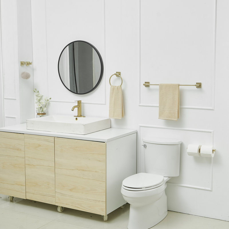 Brushed Gold 5-Piece Stainless Steel Bathroom Hardware Set