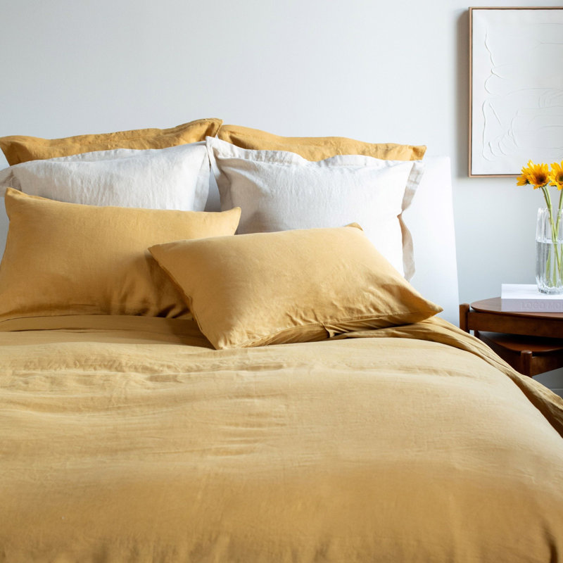 Putty Heather French Linen Flanged Euro Sham 27.5" x 27.5"
