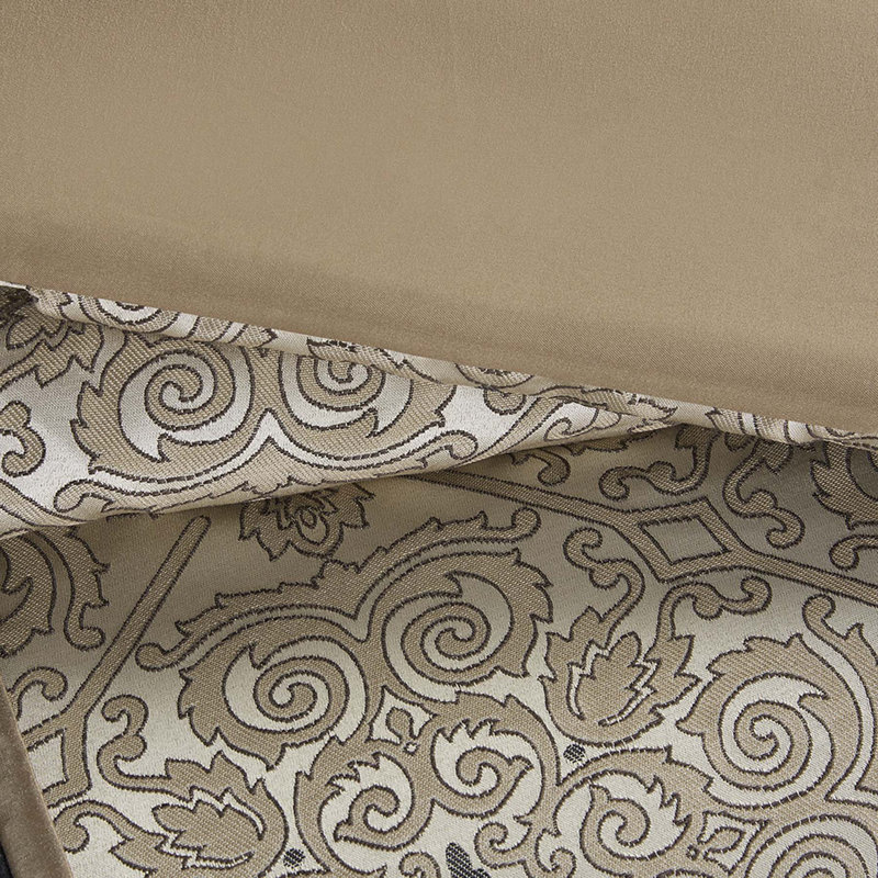 King Black Jacquard Reversible Comforter Set with Embroidered Shams