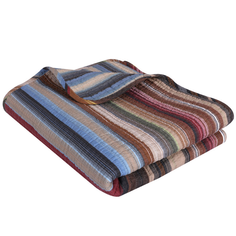 Rustic Earth-Tone Cactus Cotton Throw Blanket 60"L x 50"W