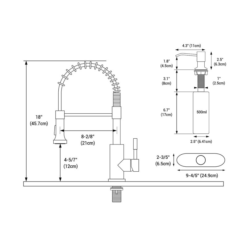 Matte Black High-Arc Kitchen Faucet with Pull-Out Spray