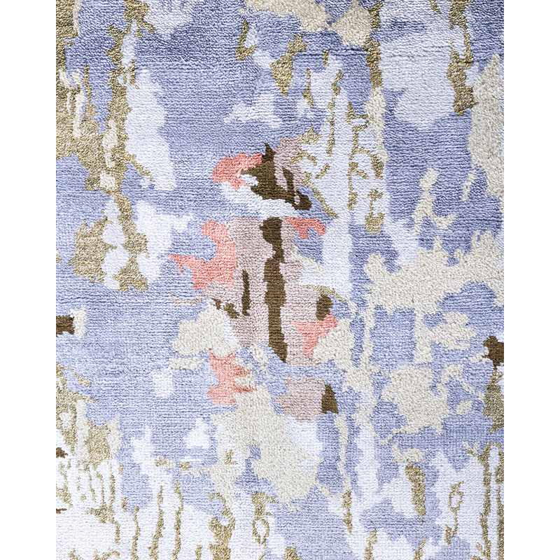 Handmade Rectangular Multicolor Wool and Silk Area Rug, 8' 3" x 10' 4"