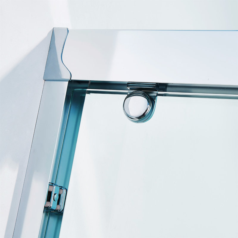 60" Chrome Frameless Double Sliding Shower Door with Clear Glass