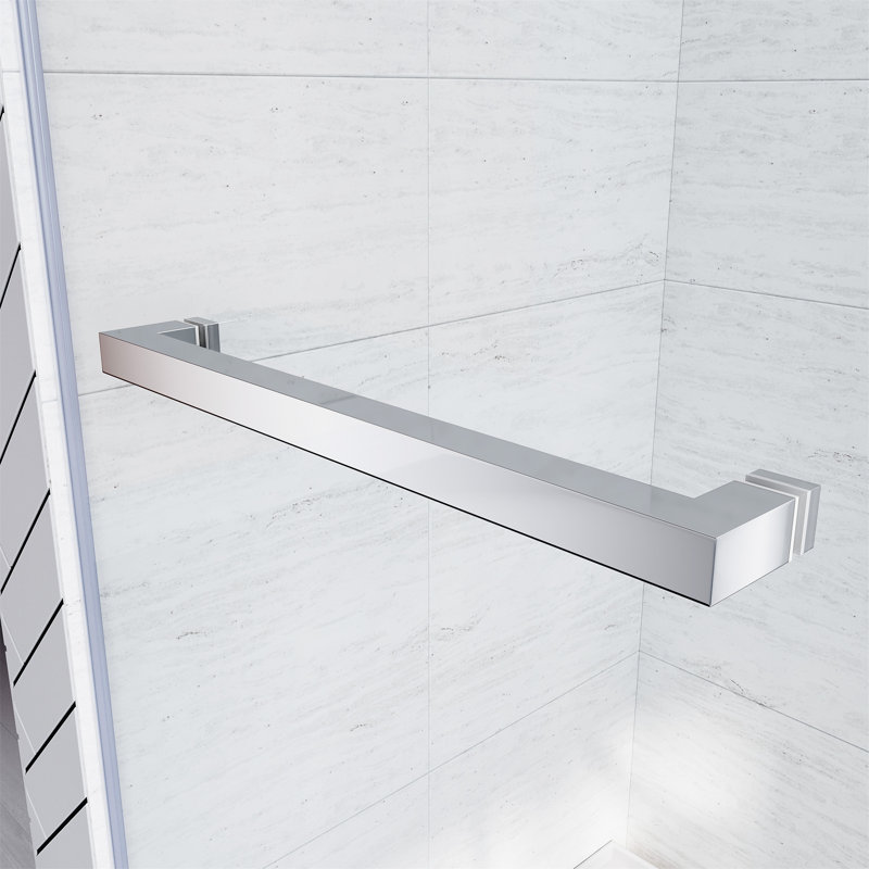 Chrome Frameless Sliding Shower Door with Clear Tempered Glass