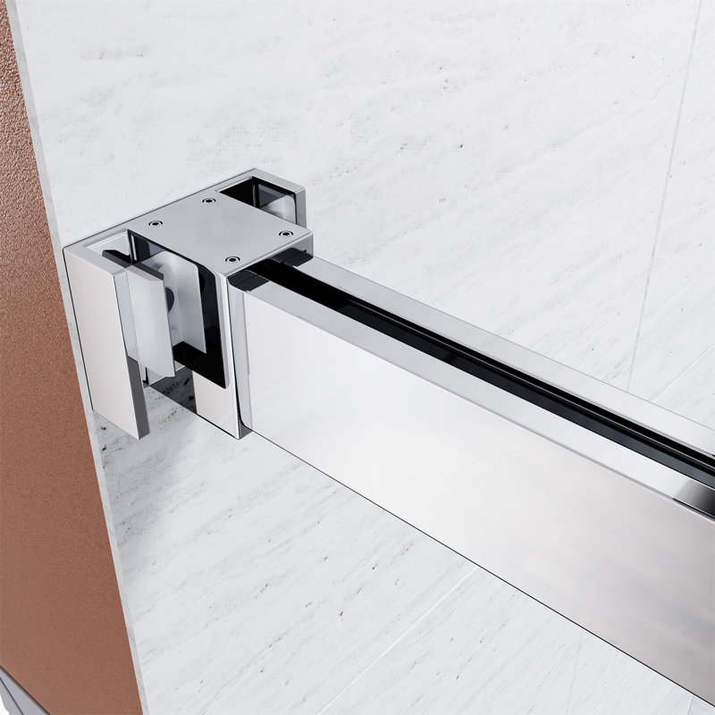 Chrome Frameless Sliding Shower Door with Clear Tempered Glass