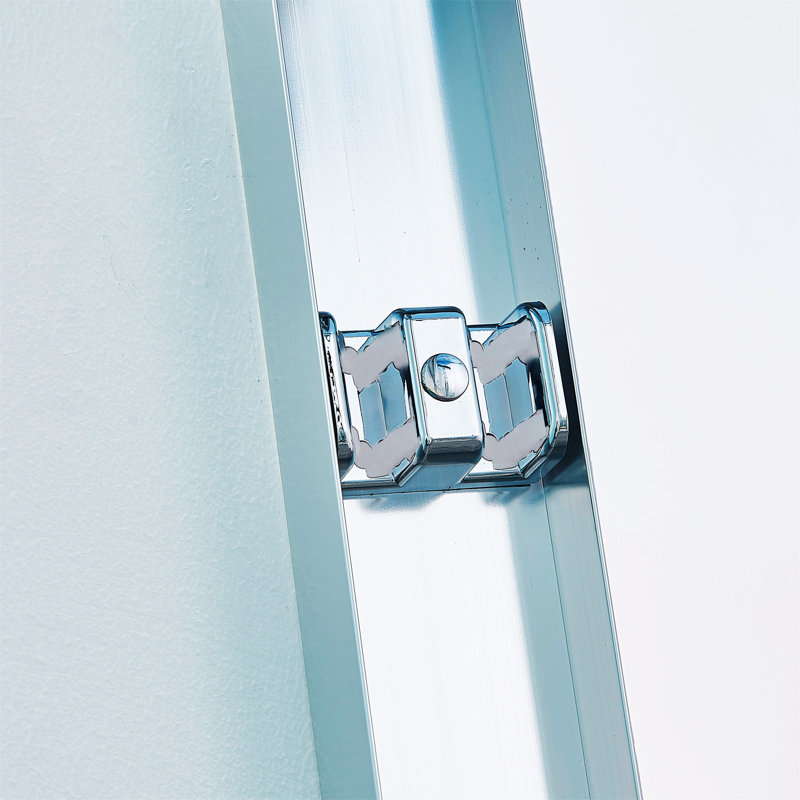 60" Chrome Frameless Double Sliding Shower Door with Clear Glass