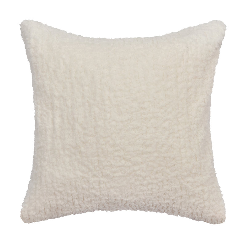 Asher White Plaid 20" Square Embellished Throw Pillow