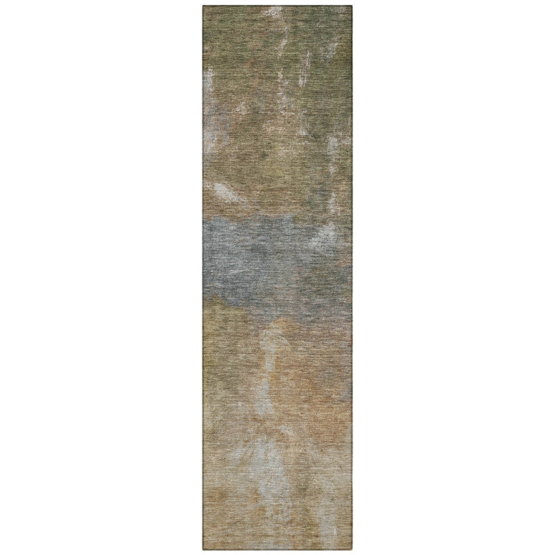 Copper Red Flat Woven Synthetic Runner Rug, 2'3" x 7'6"