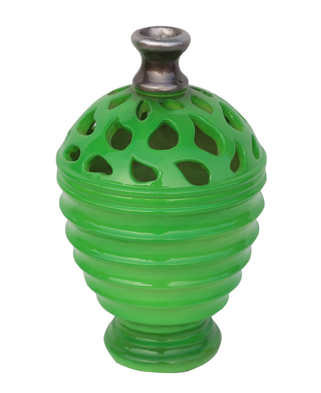 Lime Green and Gray Decorative Plastic Table Vase