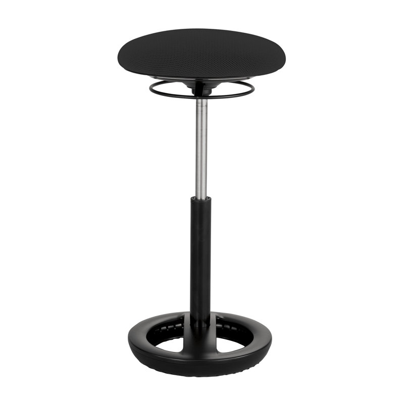 ErgoFlex 22"-31.75" Adjustable Black Mesh Swivel Stool