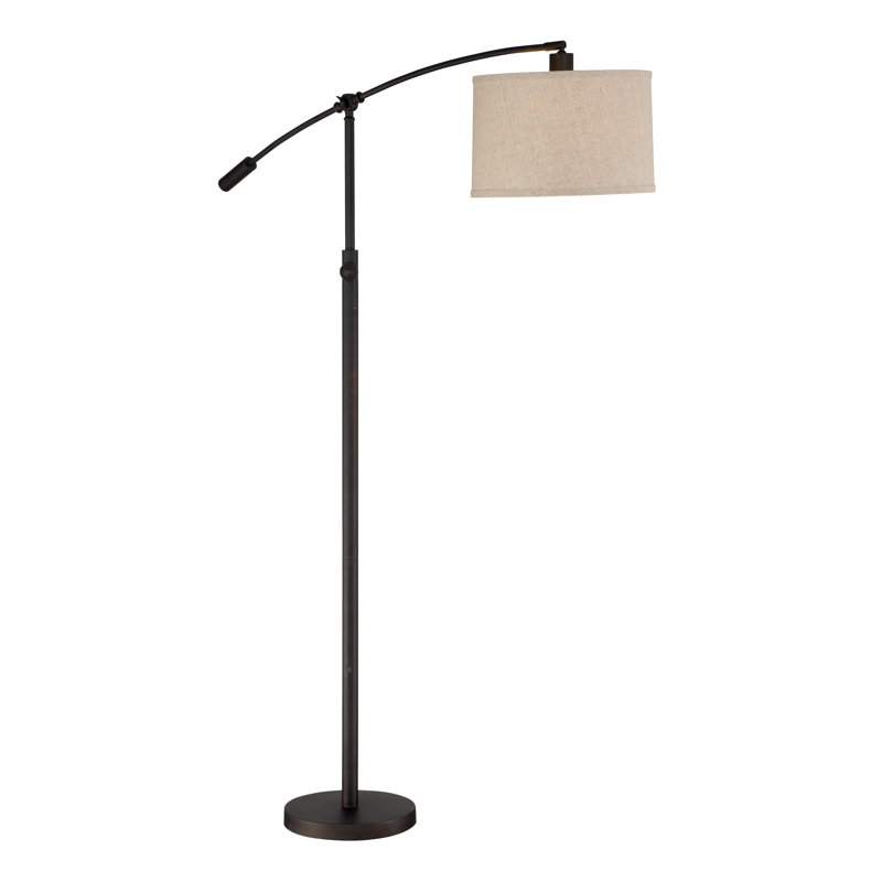 Dehaven 65'' Oil Rubbed Bronze Floor Lamp with Linen Shade