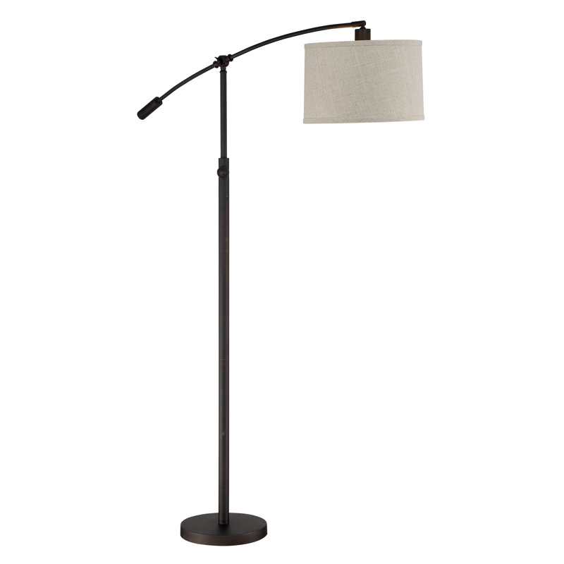 Dehaven 65'' Oil Rubbed Bronze Floor Lamp with Linen Shade