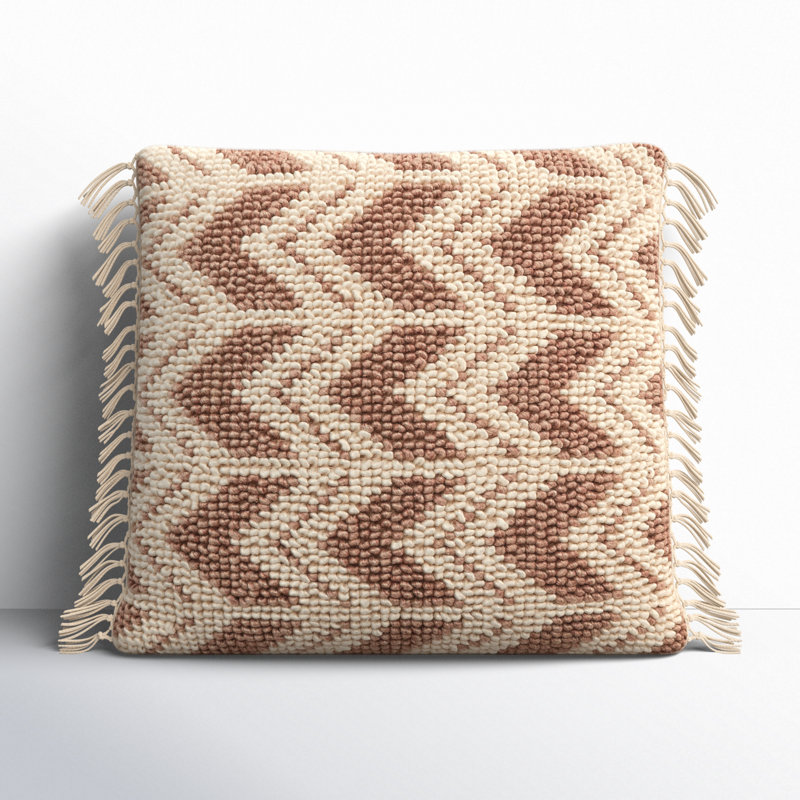 Chevron Mauve and Ivory Square Embroidered Pillowcase