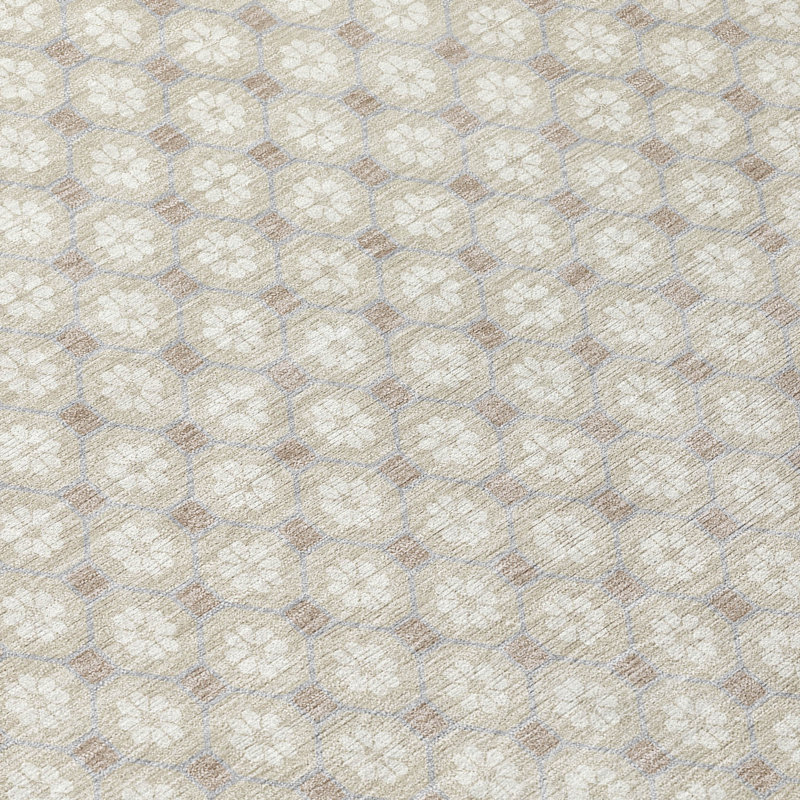 Beige Flat Woven Synthetic Washable 3' x 5' Area Rug