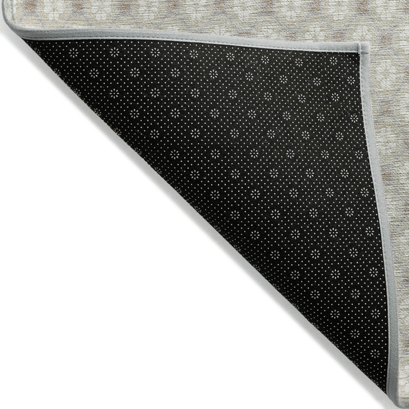 Beige Flat Woven Synthetic Washable 3' x 5' Area Rug