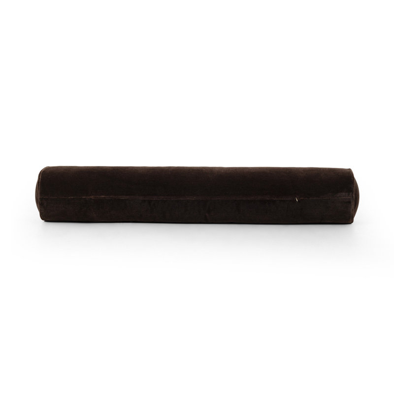 Monte Chocolate Wool Velvet Bolster Pillow 8"x48"