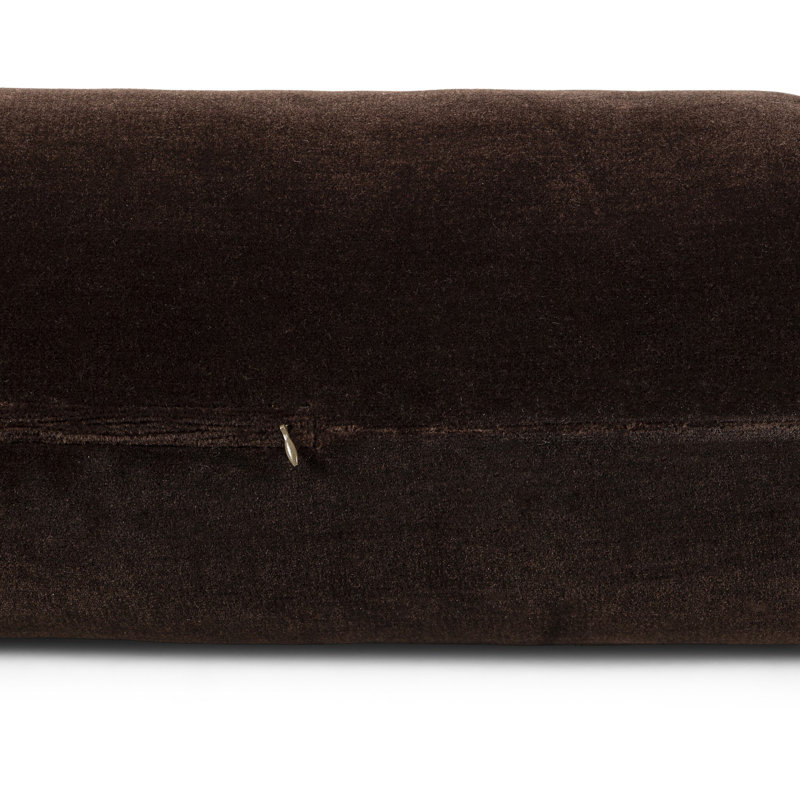 Monte Chocolate Wool Velvet Bolster Pillow 8"x48"